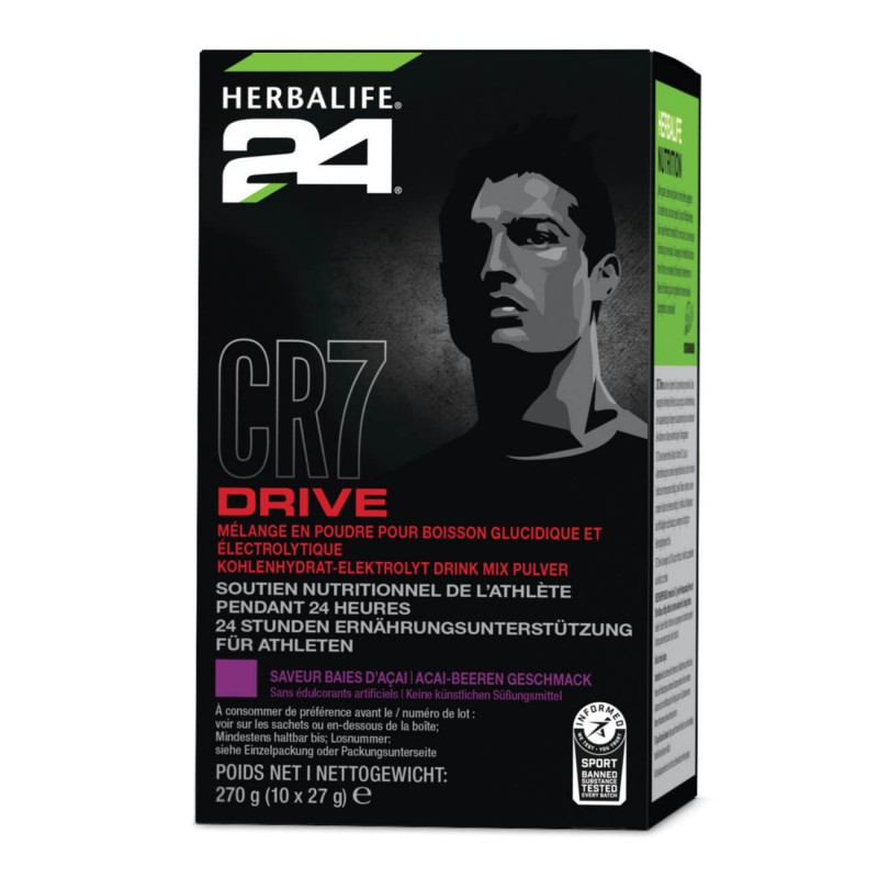 Herbalife24 CR7 - Drive - Glucide and Electrolyte Drink - Acai Berries - 10 Sachets - 270g